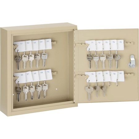 Global Industrial Key Cabinet, 60 Keys, 10-1/2x3x12-1/8, Sand 493319